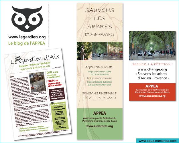 Création d'une charte graphique, réalisation d'un magazine et de roll-ups pour une association de protection de l'environnement d'Aix-en-Provence