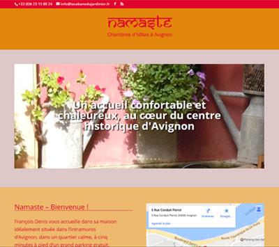 Création de site internet pour Namaste, chambres d'hôtes à Avignon