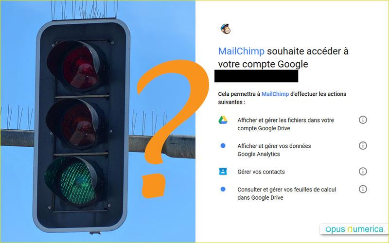 Lier MailChimp et Google Analytics : autorisations demandées par MailChimp
