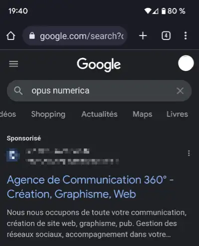 Opus Numerica agence de communication : méfiez-vous des imitations ! Google